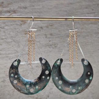 Blue Brass Saddle earrings