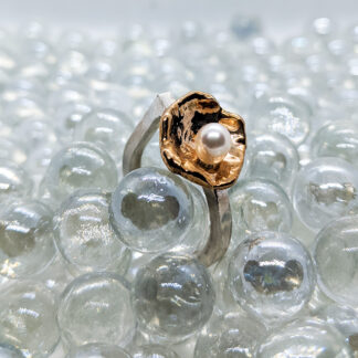 Bronze drop Pearl Ring