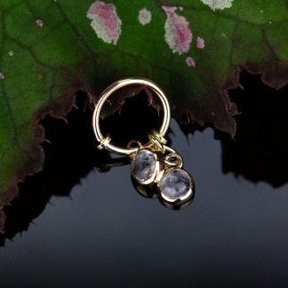 yellow gold moonstone double ring