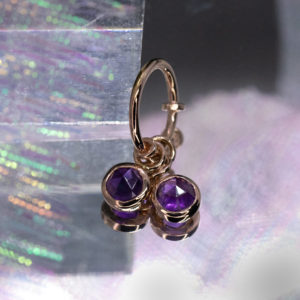 Double Faceted Rose Cut Amethyst Seam Ring