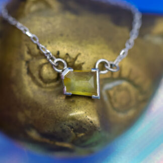 Geometric Cut Kenya Yellow Sapphire White Gold Charm 6.8mm x 4.3mm