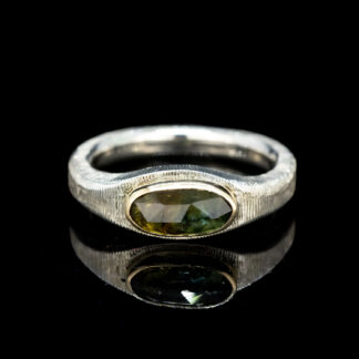 Madagascar Sapphire Mixed Metal Ring Size 6.5