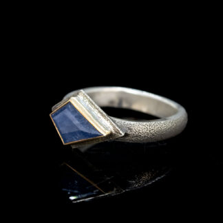 Light Blue Kite Umba Sapphire Mixed Metal Sterling Silver and 14kt Gold Ring Size 6.5