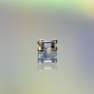 Four Corner Baguette Salt and Pepper Diamond 14kt Gold Threadless End