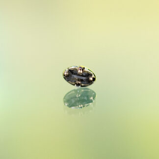 Four Prong Baguette Salt and Pepper Diamond 14kt Gold Oval Threadless End