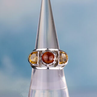 Citrine and Garnet Sterling Silver Ring