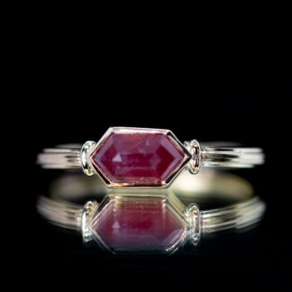 Hexagonal Winza Sapphire Stacker Ring 14kt Yellow Gold Size 4 1/2