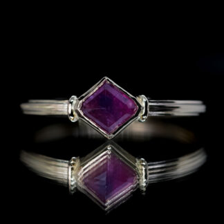 Geometric Rose Cut Winza Sapphire Stacker Ring 14kt Yellow Gold Size 6 1/2