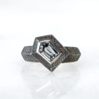 Grey Spinel and Sterling Silver Ring Size 4 1/2
