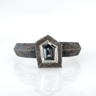 Grey Spinel and Sterling Silver Ring Size 7 1/2