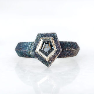 Grey Spinel and Sterling Silver Ring Size 6 1/2