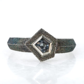 Grey Spinel and Sterling Silver Ring Size 9 1/2