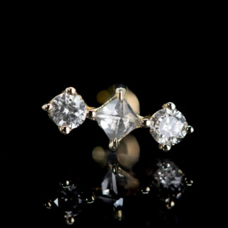 Trio Gleam 14kt gold threadless end