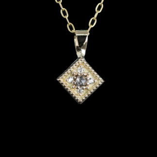 Rose meets square Diamond Pendant