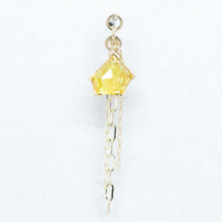 Geometric Cut Kenya Origin Sapphire 14kt Yellow Gold Chain Charm 8.2mm x 7.5mm