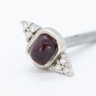 Winza Ruby Marquee White Gold 14ga Threaded End