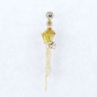 Sunshine Kenya Origin Sapphire 14kt Yellow Gold Chain Charm 7.3mm x 6mm