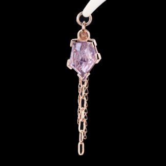 Geometric Cut Lavender Spinel Chain Charm 8.6mm x 6.6mm
