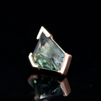 Geometric Cut Madagascar Sapphire Rose Gold Threadless End 6.3mm x 6.4mm