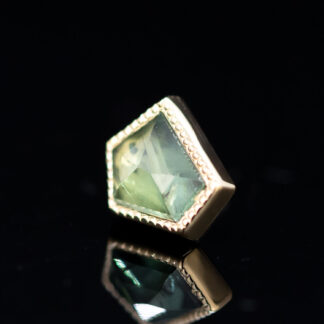 Geometric Cut Madagascar Sapphire Yellow Gold Threadless End 6.2mm x 5.4mm