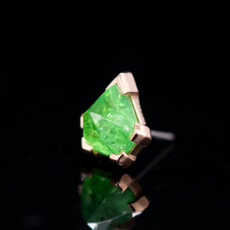Geometric Cut Tsavorite Threadless End Rose Gold 5.4mm x 4.9mm