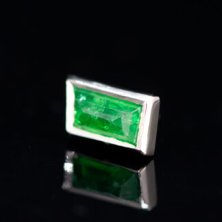 Geometric Cut Tsavorite Threadless End White Gold 5.9mm x 3.5mm
