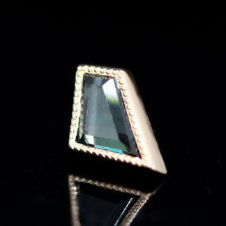 Tablet Cut Madagascar Sapphire Yellow Gold Threadless End 8.7mm x 6.3mm