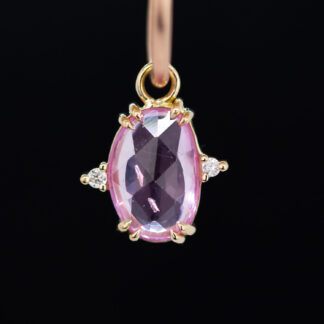 Pink Pebble Sapphire Charm