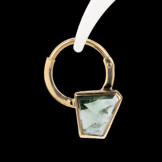 Geometric Sapphire 18ga 3/8" Yellow Gold Hinge Ring 10mm x 8mm
