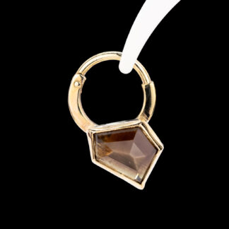Geometric Sapphire 18ga 5/16" Yellow Gold Hinge Ring 10mm x 7mm