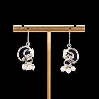 Pearl Clutch Flourish Earrings