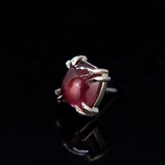 Cabochon Winza Ruby White Gold Threadless End 4.7mm x 4.6mm