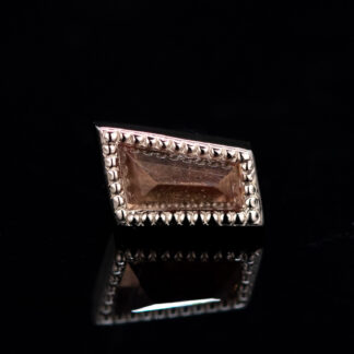 Peachy Umba Sapphire Milgrain White Gold Threadless End 5mm x 3.1mm