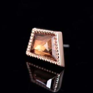 Peachy Umba Sapphire Rose Gold Threadless End 6.1mm x 4.5mm