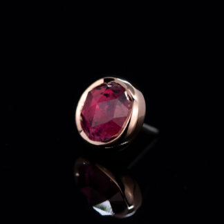 Rose Cut Winza Ruby Rose Gold Threadless End 5.5mm x 5.3mm