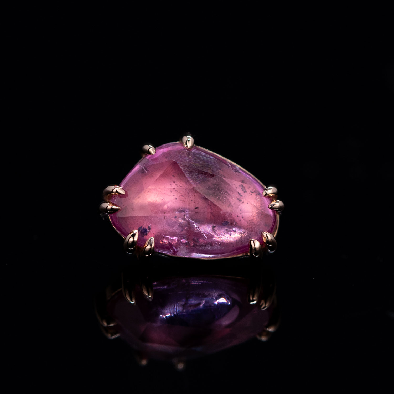 Sri Lanka Sapphire Rose Gold Threadless End 8.3mm x 5.8mm - Image 2