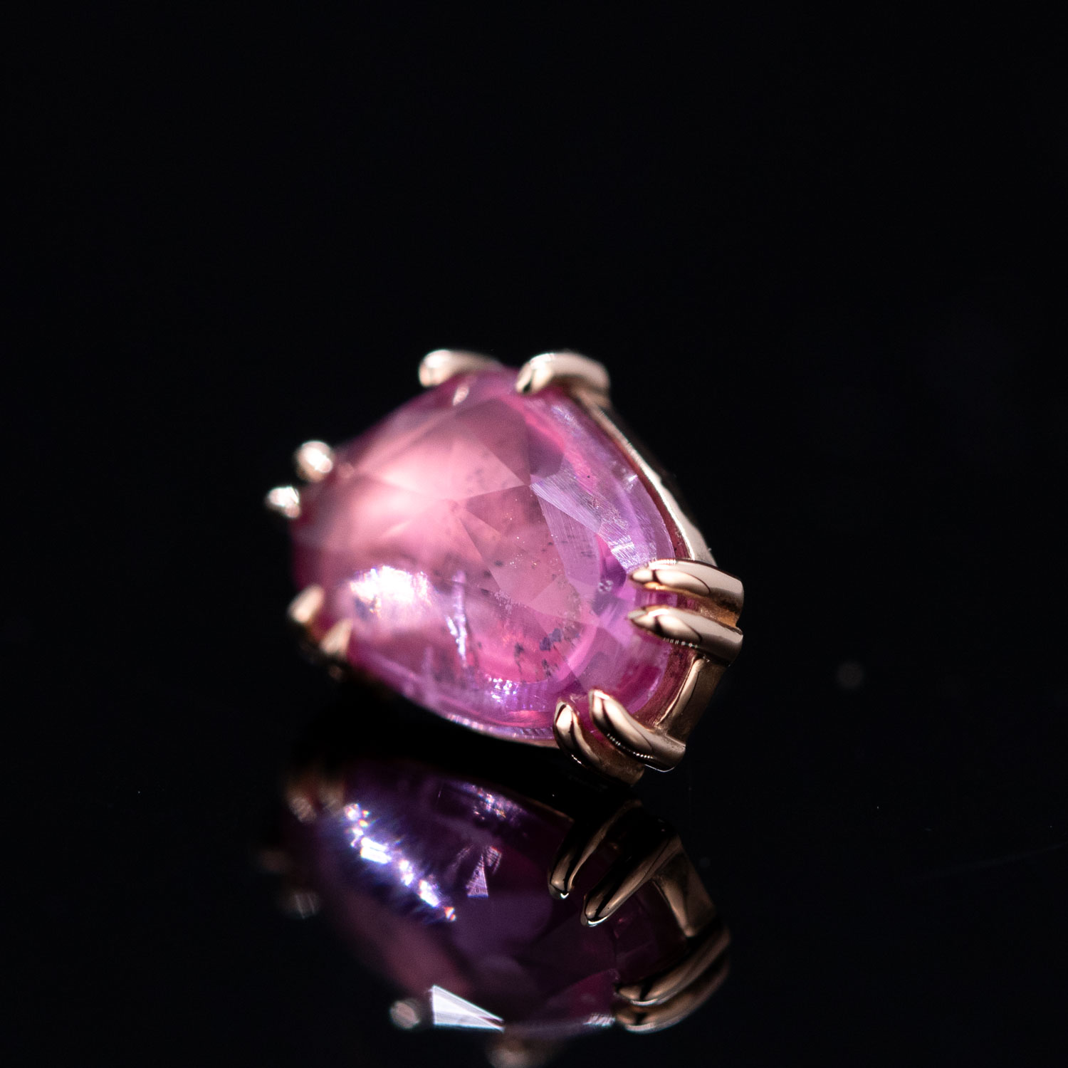 Sri Lanka Sapphire Rose Gold Threadless End 8.3mm x 5.8mm