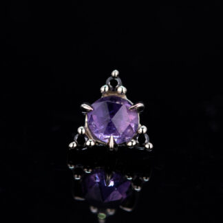 The Maiden Rose Cut Winza Sapphire White Gold Threadless End 6mm