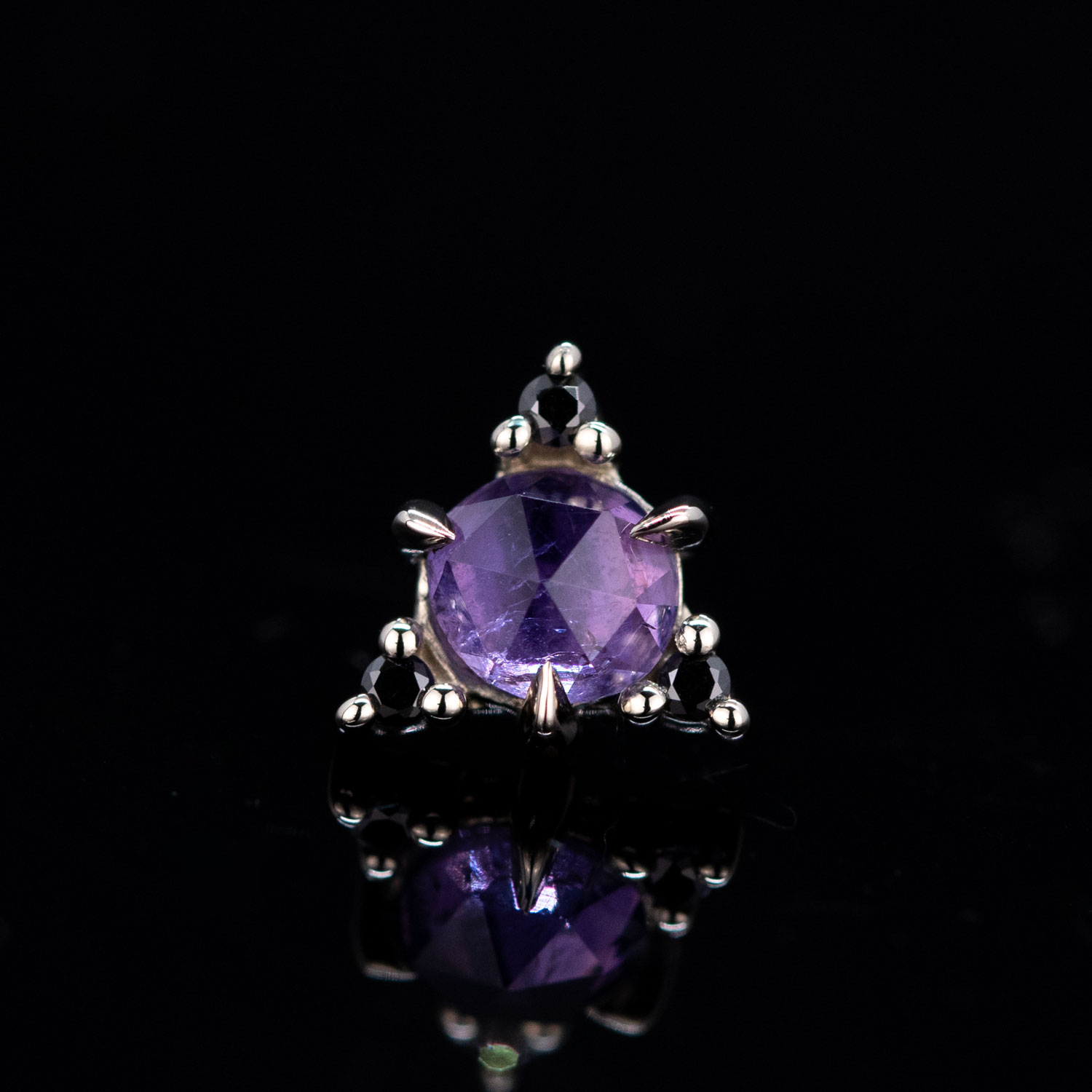 The Maiden Rose Cut Winza Sapphire White Gold Threadless End 6mm