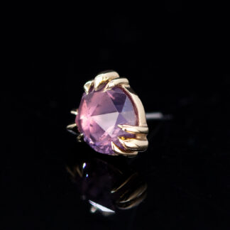 Rose Cut Winza Sapphire Yellow Gold Threadless End 5.4mm x 4.8mm