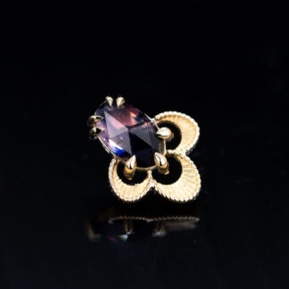 The Violet Yellow Gold Threadless End Winza Sapphire