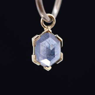 Geometric Cut Madagascar Sapphire 14kt Yellow Gold Charm 8mm x 5.6mm