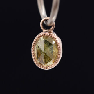Rose Cut Umba Sapphire 14kt Rose Gold Charm 6.8mm x 5.4mm