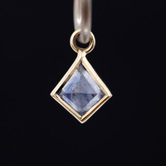 Geometric Cut Madagascar Sapphire 14kt Yellow Gold Charm 7.6mm x 6.3mm