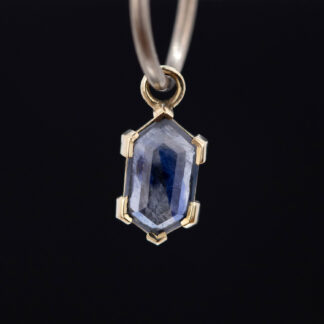 Geometric Cut Madagascar Sapphire 14kt Yellow Gold Charm 8.7mm x 5.1mm
