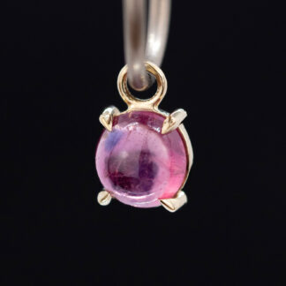 Cushion Cabochon Winza Ruby 14kt Yellow Gold Charm 5.3mm x 5mm