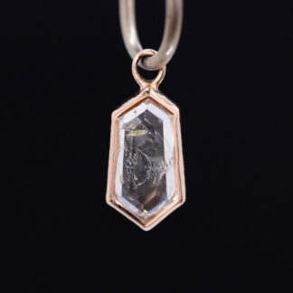 Tablet Cut Petro Quartz 14kt Rose Gold Charm 10.6mm x 5.8mm