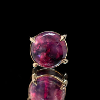 Cabochon Winza Sapphire Yellow Gold Threaded End 5.6mm