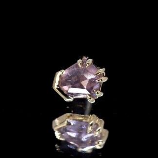 Geometric Cut Umba Sapphire Yellow Gold Threadless End 5.8mm x 4.9mm