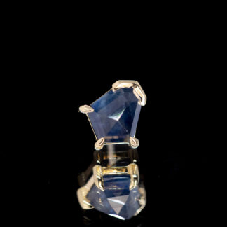 Geometric Cut Madagascar Sapphire Yellow Gold Threadless End 6.5mm x 5.8mm